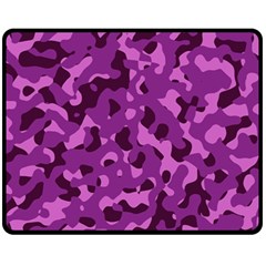 Dark Purple Camouflage Pattern Fleece Blanket (Medium) 