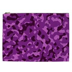 Dark Purple Camouflage Pattern Cosmetic Bag (XXL)