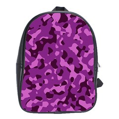 Dark Purple Camouflage Pattern School Bag (XL)