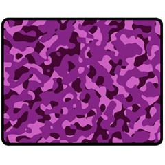 Dark Purple Camouflage Pattern Double Sided Fleece Blanket (Medium) 