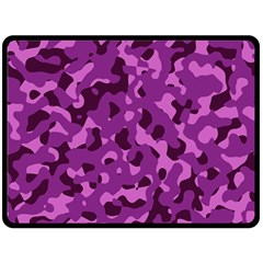 Dark Purple Camouflage Pattern Double Sided Fleece Blanket (Large) 