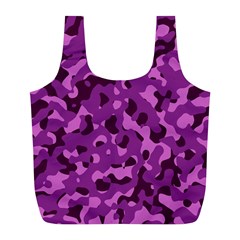 Dark Purple Camouflage Pattern Full Print Recycle Bag (L)