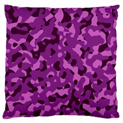 Dark Purple Camouflage Pattern Large Flano Cushion Case (one Side) by SpinnyChairDesigns