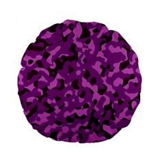 Dark Purple Camouflage Pattern Standard 15  Premium Flano Round Cushions