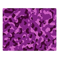 Dark Purple Camouflage Pattern Double Sided Flano Blanket (Large) 