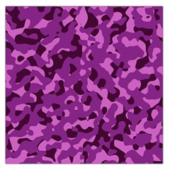 Dark Purple Camouflage Pattern Large Satin Scarf (Square)