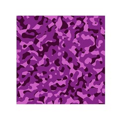 Dark Purple Camouflage Pattern Small Satin Scarf (Square)