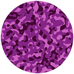 Dark Purple Camouflage Pattern Wooden Puzzle Round