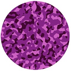 Dark Purple Camouflage Pattern Wooden Bottle Opener (Round)