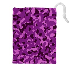 Dark Purple Camouflage Pattern Drawstring Pouch (4XL)