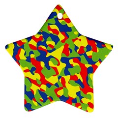 Colorful Rainbow Camouflage Pattern Ornament (Star)