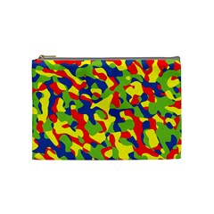 Colorful Rainbow Camouflage Pattern Cosmetic Bag (medium) by SpinnyChairDesigns