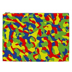 Colorful Rainbow Camouflage Pattern Cosmetic Bag (xxl) by SpinnyChairDesigns