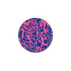 Blue And Pink Camouflage Pattern Golf Ball Marker by SpinnyChairDesigns