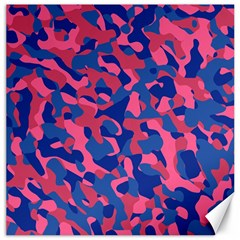 Blue And Pink Camouflage Pattern Canvas 12  X 12  by SpinnyChairDesigns