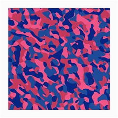 Blue And Pink Camouflage Pattern Medium Glasses Cloth (2 Sides) by SpinnyChairDesigns