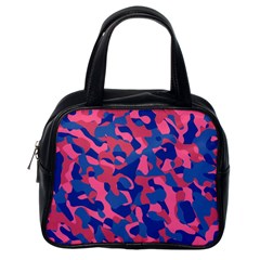 Blue And Pink Camouflage Pattern Classic Handbag (one Side) by SpinnyChairDesigns