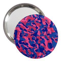 Blue And Pink Camouflage Pattern 3  Handbag Mirrors by SpinnyChairDesigns