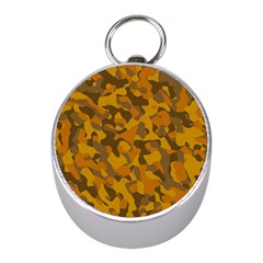 Brown And Orange Camouflage Mini Silver Compasses