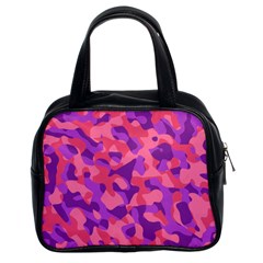 Pink And Purple Camouflage Classic Handbag (two Sides) by SpinnyChairDesigns
