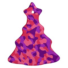 Pink And Purple Camouflage Christmas Tree Ornament (two Sides) by SpinnyChairDesigns