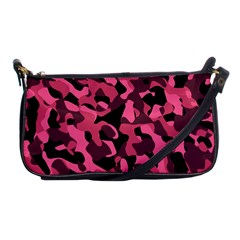 Black And Pink Camouflage Pattern Shoulder Clutch Bag by SpinnyChairDesigns