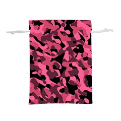 Black And Pink Camouflage Pattern Lightweight Drawstring Pouch (s) by SpinnyChairDesigns