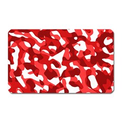 Red And White Camouflage Pattern Magnet (rectangular) by SpinnyChairDesigns