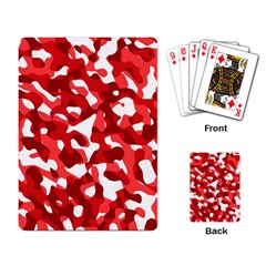 Red And White Camouflage Pattern Playing Cards Single Design (rectangle) by SpinnyChairDesigns