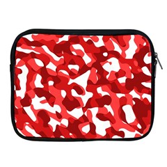 Red And White Camouflage Pattern Apple Ipad 2/3/4 Zipper Cases by SpinnyChairDesigns