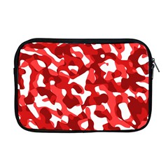 Red And White Camouflage Pattern Apple Macbook Pro 17  Zipper Case by SpinnyChairDesigns