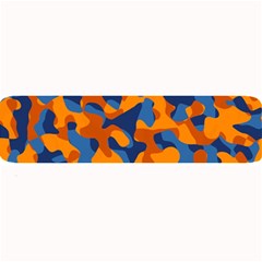 Blue And Orange Camouflage Pattern Large Bar Mats by SpinnyChairDesigns