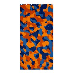 Blue And Orange Camouflage Pattern Shower Curtain 36  X 72  (stall)  by SpinnyChairDesigns