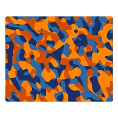 Blue And Orange Camouflage Pattern Double Sided Flano Blanket (large)  by SpinnyChairDesigns