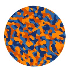 Blue And Orange Camouflage Pattern Pop Socket (white) by SpinnyChairDesigns