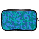 Blue Turquoise Teal Camouflage Pattern Toiletries Bag (Two Sides) Front