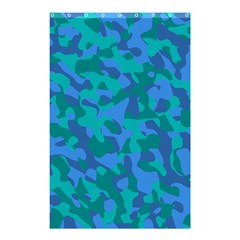 Blue Turquoise Teal Camouflage Pattern Shower Curtain 48  X 72  (small)  by SpinnyChairDesigns