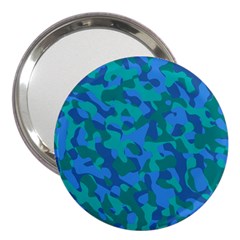 Blue Turquoise Teal Camouflage Pattern 3  Handbag Mirrors by SpinnyChairDesigns