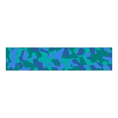 Blue Turquoise Teal Camouflage Pattern Velvet Scrunchie