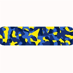 Blue And Yellow Camouflage Pattern Large Bar Mats by SpinnyChairDesigns