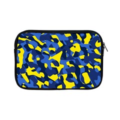 Blue And Yellow Camouflage Pattern Apple Ipad Mini Zipper Cases by SpinnyChairDesigns