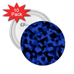 Black And Blue Camouflage Pattern 2 25  Buttons (10 Pack)  by SpinnyChairDesigns