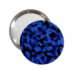 Black And Blue Camouflage Pattern 2 25  Handbag Mirrors by SpinnyChairDesigns