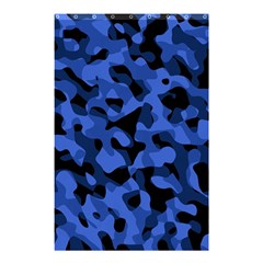 Black And Blue Camouflage Pattern Shower Curtain 48  X 72  (small)  by SpinnyChairDesigns