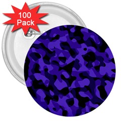 Purple Black Camouflage Pattern 3  Buttons (100 Pack)  by SpinnyChairDesigns