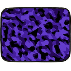 Purple Black Camouflage Pattern Double Sided Fleece Blanket (mini)  by SpinnyChairDesigns