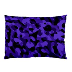 Purple Black Camouflage Pattern Pillow Case (two Sides) by SpinnyChairDesigns