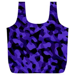 Purple Black Camouflage Pattern Full Print Recycle Bag (xl) by SpinnyChairDesigns