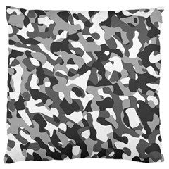 Grey And White Camouflage Pattern Large Flano Cushion Case (one Side) by SpinnyChairDesigns