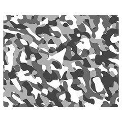 Grey And White Camouflage Pattern Double Sided Flano Blanket (medium)  by SpinnyChairDesigns